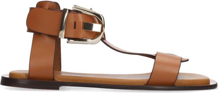 Bibi Lou Planas leren sandalen cognac