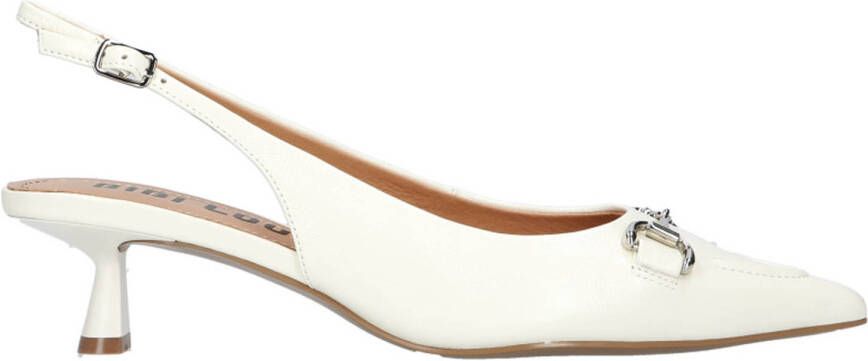 Bibi Lou Salones leren slingback pumps ecru