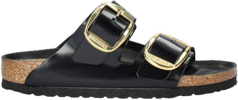 Birkenstock Arizona Big Buckle lakleren slippers zwart