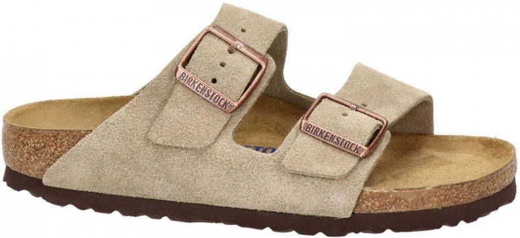 Birkenstock Arizona suède slippers taupe