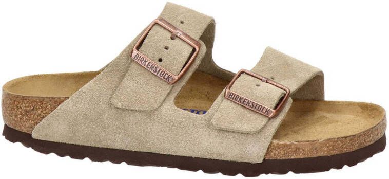 Birkenstock Arizona suède slippers taupe