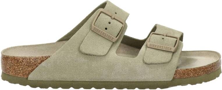 Birkenstock Arizona suède slippers taupe