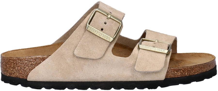 Birkenstock Arizona suède slippers beige
