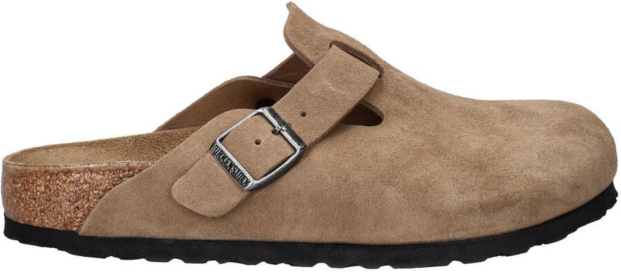 Birkenstock Boston suède clogs lichtbruin
