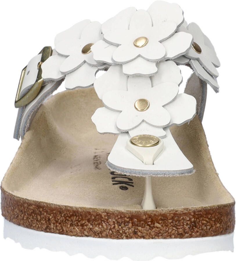 Birkenstock Gizeh Flower leren teenslippers wit - Foto 2