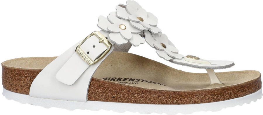 Birkenstock Gizeh Flower leren teenslippers wit - Foto 3