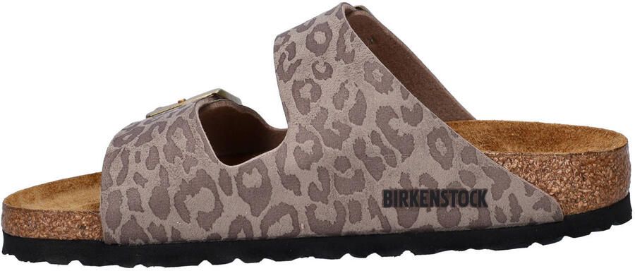 Birkenstock slippers met panterprint taupe - Foto 3