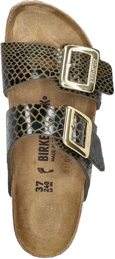 Birkenstock Sydney Cushion Buckle slippers met slangenprint bruin - Foto 2