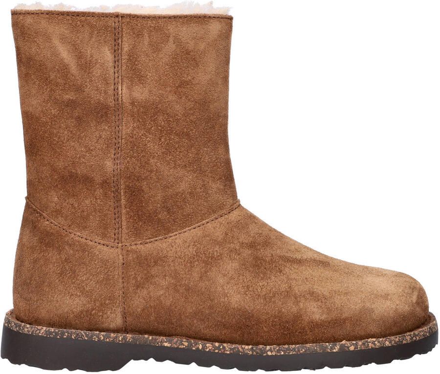 Birkenstock Uppsala Zip Shearling gevoerde suède enkelboots cognac