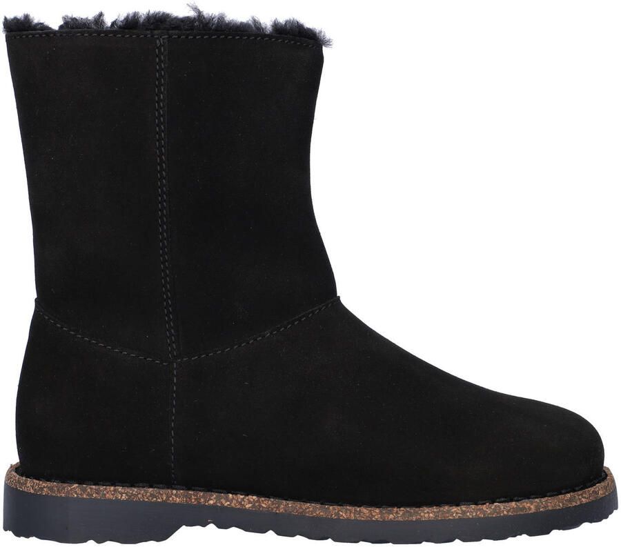 Birkenstock Uppsala Zip Shearling gevoerde suède enkelboots zwart