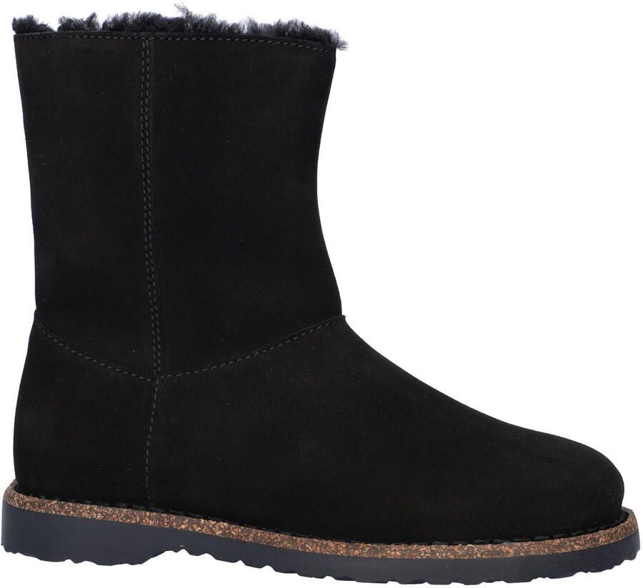 Birkenstock Uppsala Zip Shearling gevoerde suède enkelboots zwart