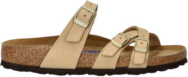 Birkenstock Franca nubuck slippers beige