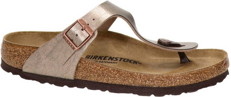 Birkenstock Gizeh teenslippers taupe metallic