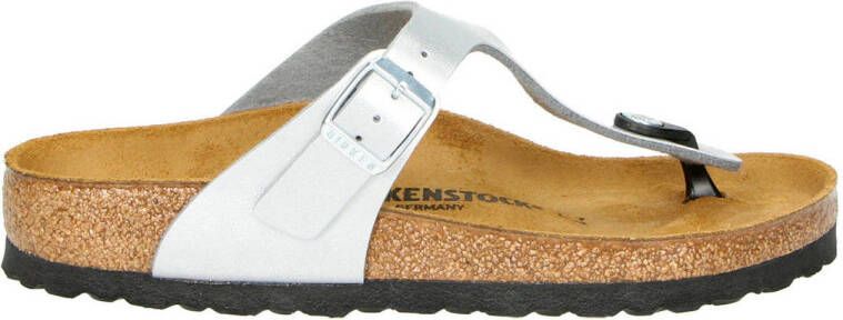 Birkenstock Gizeh teenslippers zilver