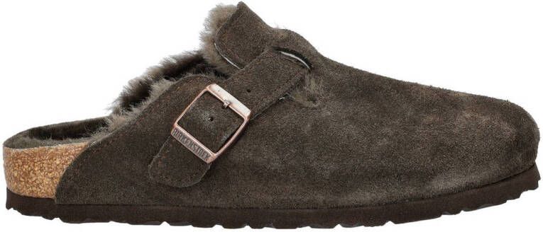 Birkenstock Boston Shearling suède clogs bruin