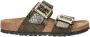 Birkenstock Sydney Cushion Buckle slippers met slangenprint bruin - Thumbnail 1