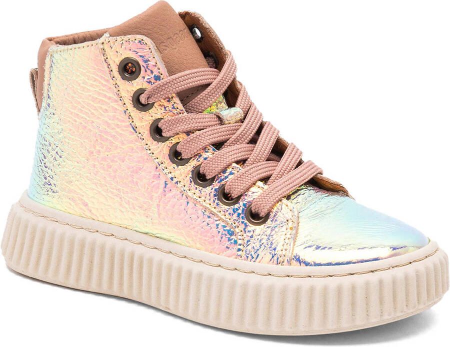 Bisgaard Debbie leren sneakers zilver metallic