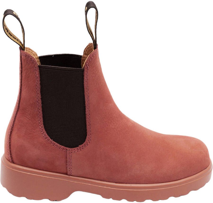 Bisgaard leren enkelboots met profielzool donker oranje