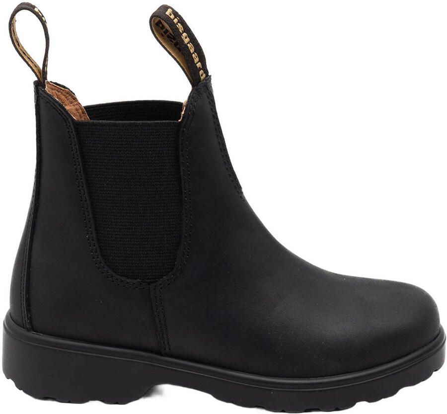 Bisgaard leren enkelboots met profielzool zwart