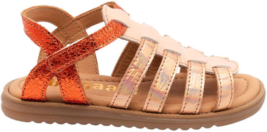 Bisgaard leren sneakers metallic roze oranje
