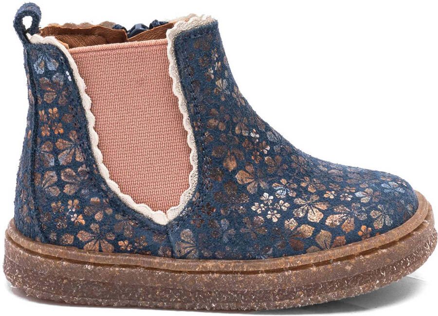 Bisgaard Siggi leren enkelboots blauw roze