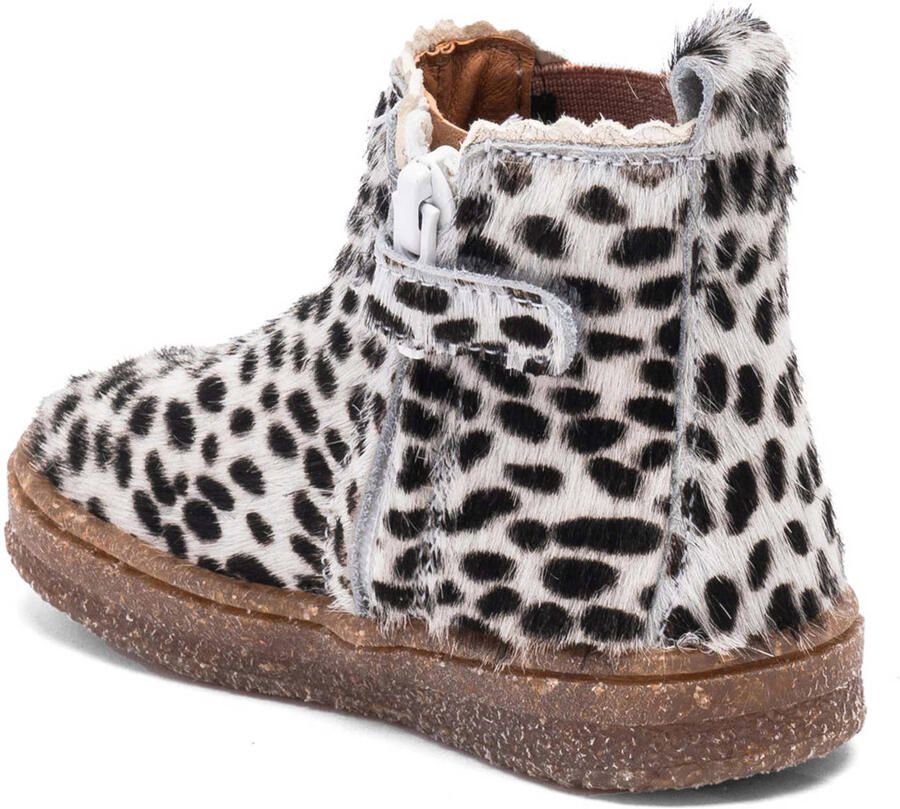 Bisgaard Siggi leren enkelboots met ponyhair wit zwart roze - Foto 3
