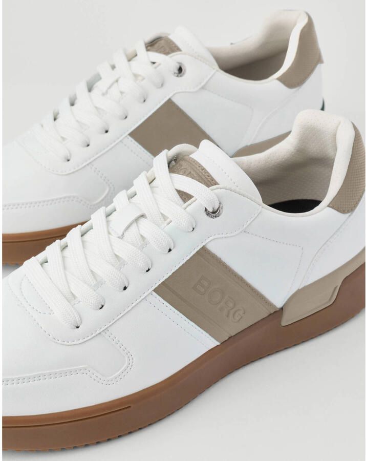Björn Borg spin imitatieleren sneakers wit beige - Foto 2