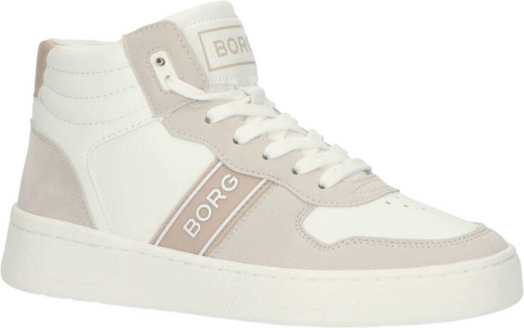 Björn Borg T2200 MID CTR PRF W hoge suède sneakers wit zand