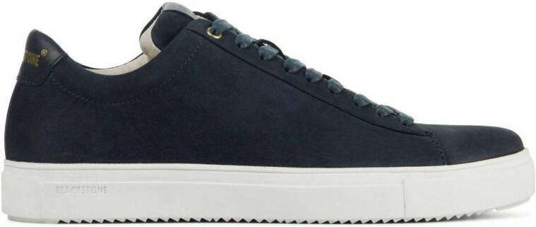 Blackstone Navy Low Sneaker met Premium Nubuck Blue Heren