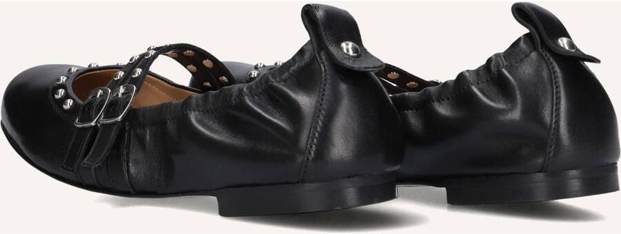 Blasz Zwarte Leren Ballerina's met Studs - Foto 3