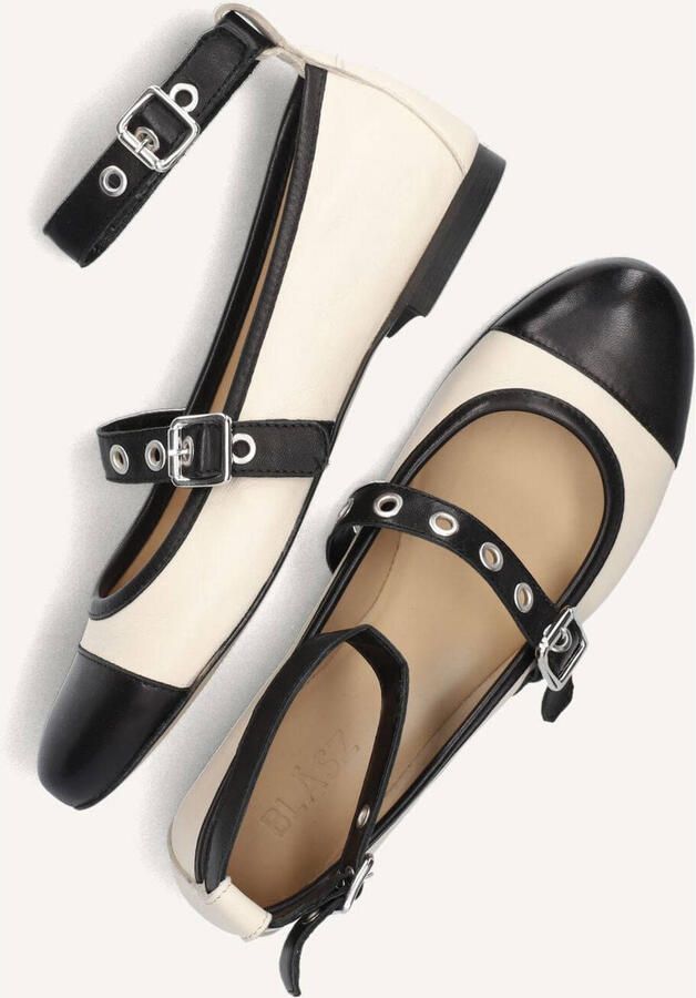 Blasz Beige Leren Ballerina met Zwarte Gesp - Foto 3