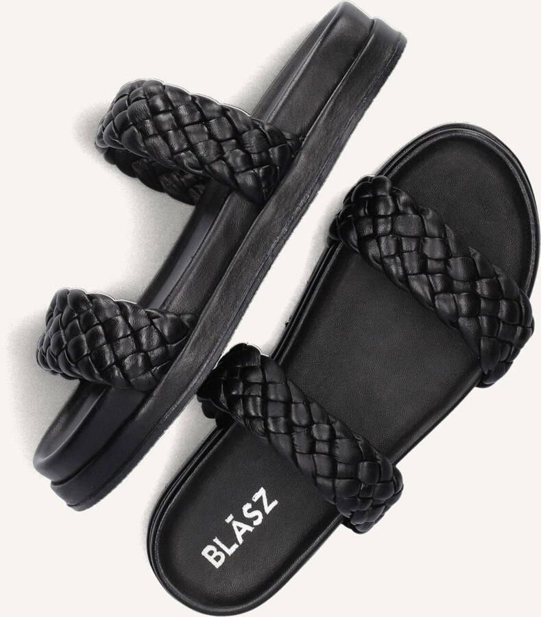 Blasz Zwarte leren slippers Lpmag-04 - Foto 3