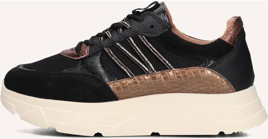 BLASZ Kady Fat Sneakers Dames Leren Sneaker Zwart