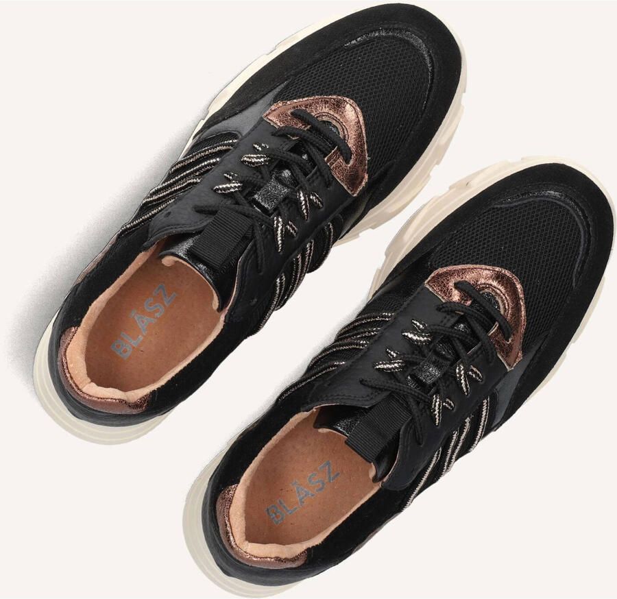 BLASZ Kady Fat Sneakers Dames Leren Sneaker Zwart - Foto 2