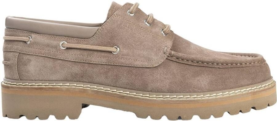 Blue Industry Moc suède bootschoenen met profielzool taupe