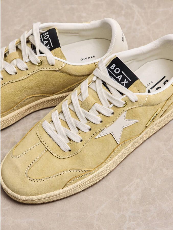 Boax Ralley suède leren sneakers lichtgeel - Foto 3