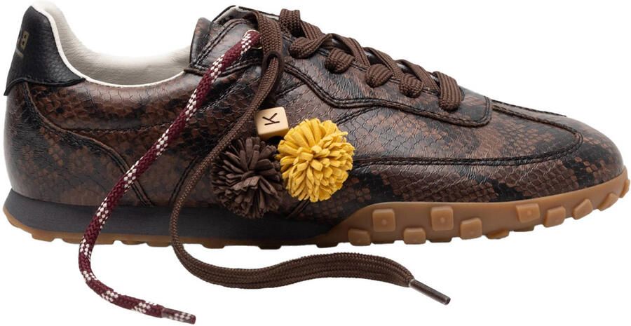 Boax Strike leren en suède sneakers donkerbruin