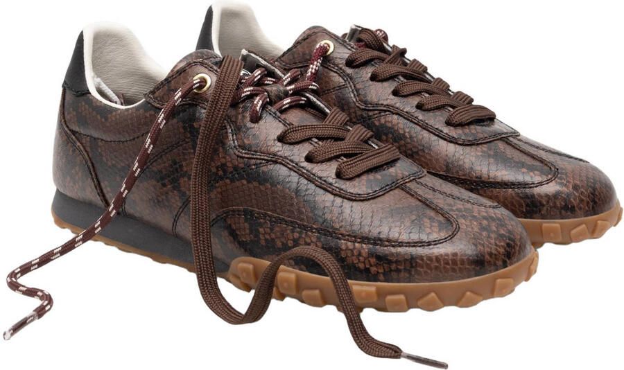 Boax Strike leren en suède sneakers donkerbruin - Foto 3