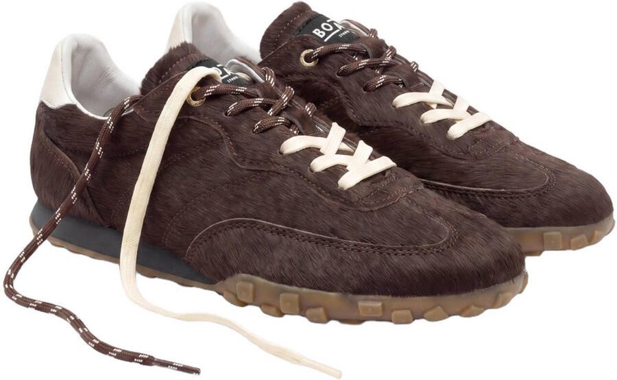 Boax Strike leren suède sneakers donkerbruin - Foto 3