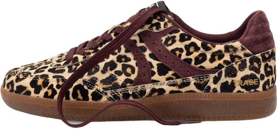 Boax Trace imitatieleren sneakers met panterprint beige bruin