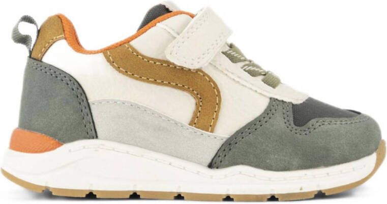 Bobbi-Shoes chunky nubuck sneakers groen beige