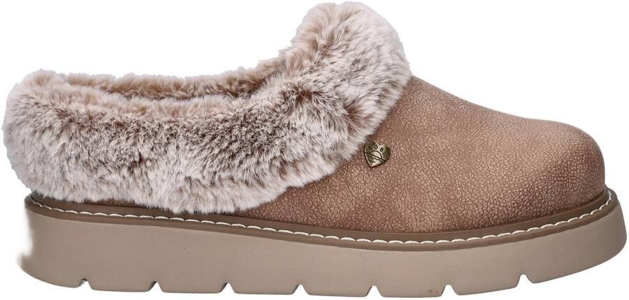 Bobs Keepsake suèdelook pantoffels taupe