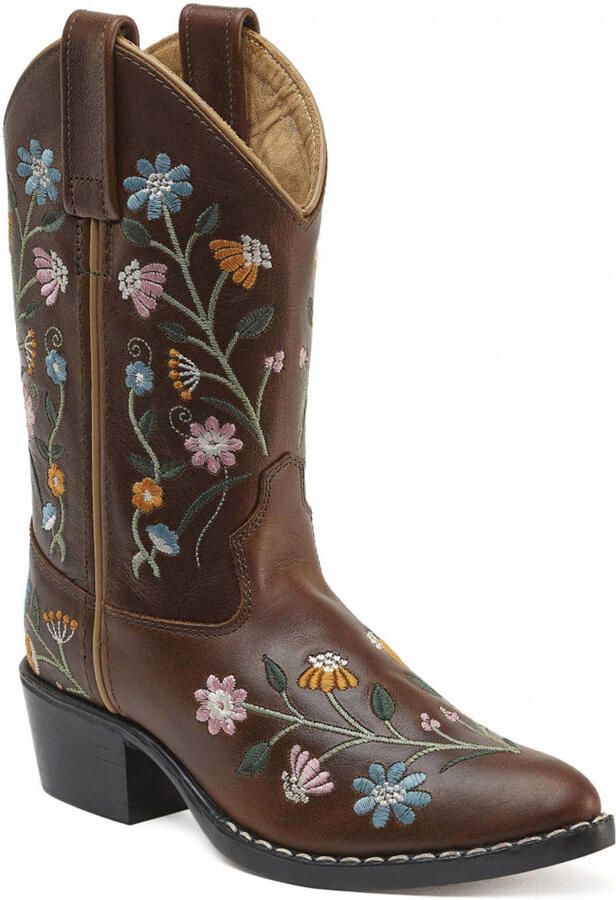 Bootstock Bouquet Tiener leren cowboylaarzen bruin