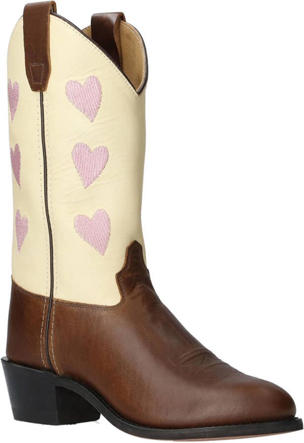 Bootstock western leren cowboylaarzen bruin ecru