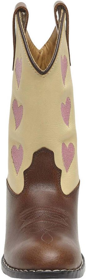 Bootstock western leren laarzen met hartjes beige bruin roze - Foto 3