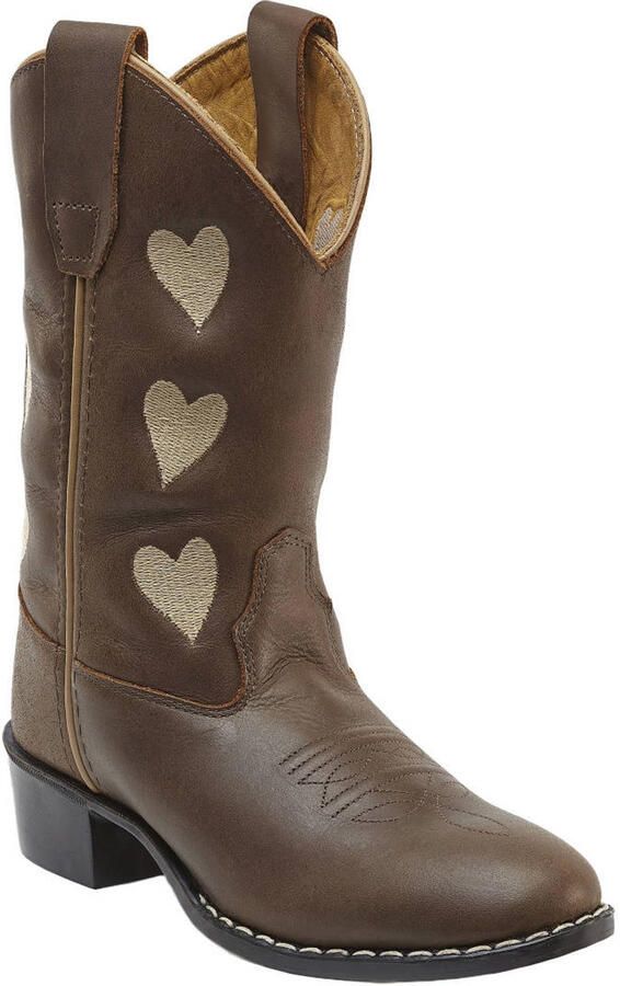 Bootstock western leren laarzen met hartjes bruin