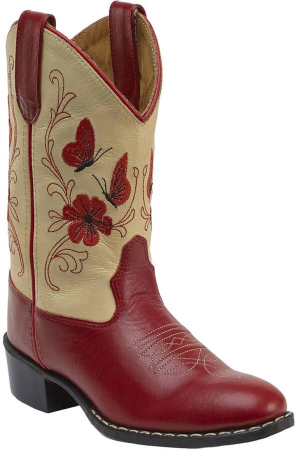 Bootstock western leren laarzen rood ecru