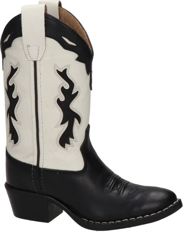 Bootstock Fever leren cowboy laarzen zwart wit