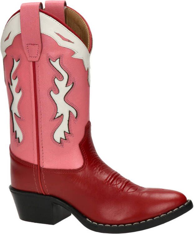 Bootstock Velvet Cake leren cowboylaarzen rood roze