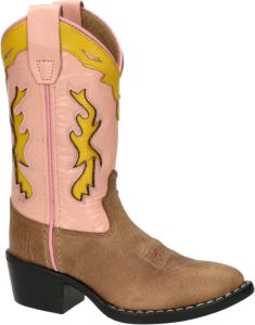 Bootstock Winter Candy leren cowboylaarzen bruin roze
